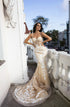 Wedding dress with train lace Open back dress